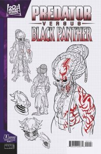 (2024) PREDATOR VS BLACK PANTHER #1 Chris Allen 1:10 DESIGN VARIANT COVER