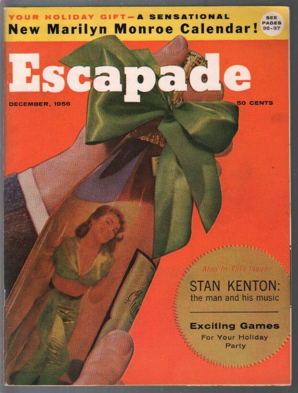 Escapade 12/1956-Stan Kenton-cheesecake pix-Marilyn Monroe calendar-VF+