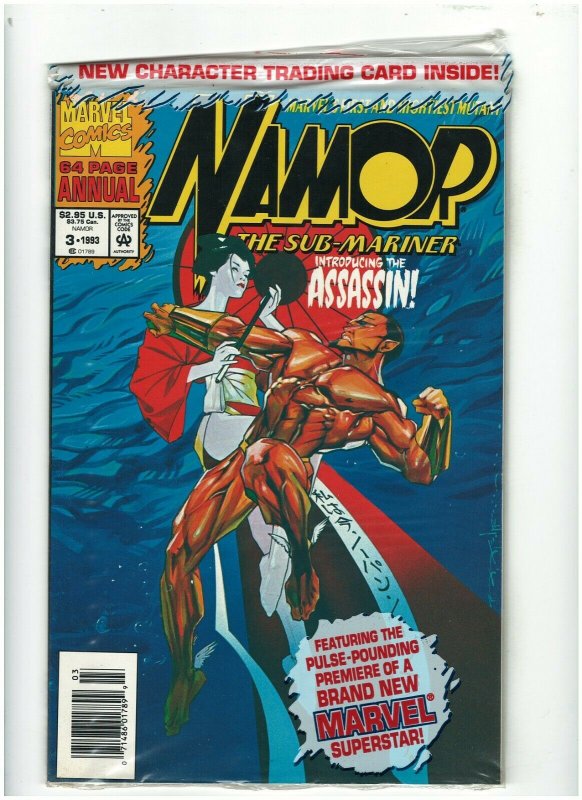 Namor, The Sub-Mariner Annual #3 NM- 9.2 Newsstand Marvel Sealed w/Trading Card 71486017899