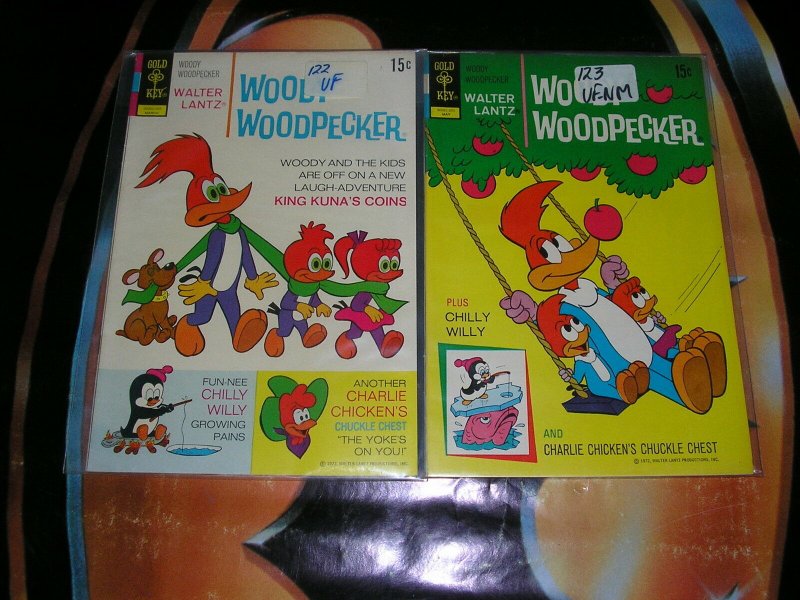 WOODY WOODPECKER (Gold Key) - 10 diff - 122-124 126 130-132 134-135 142 VF/+ 