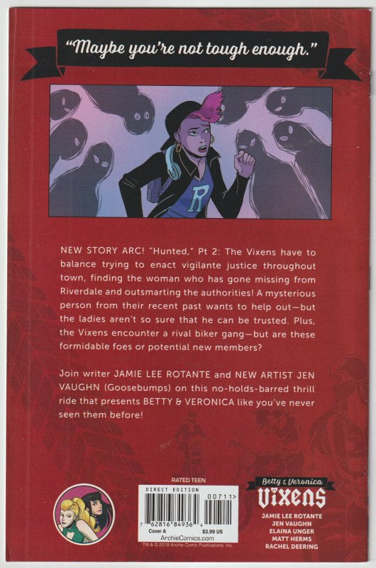 Betty & Veronica: Vixens #7 (Aug 2018, Archie), VFN condition (8.0)