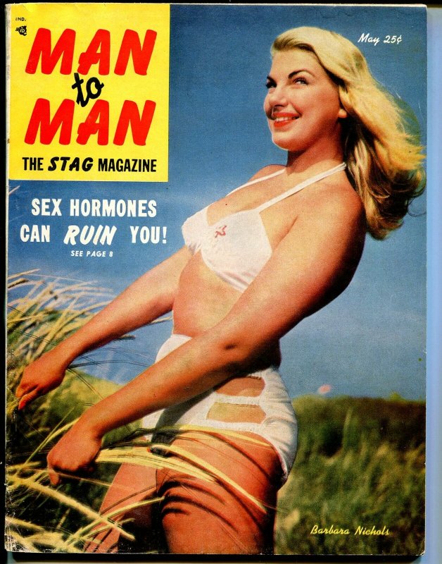 Man To Man 5/1952-Voiliant-Barbara Nichols swimsuit cover-pulp thrills-VG