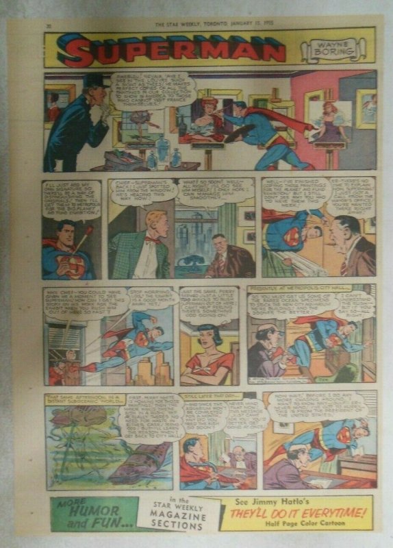 Superman Sunday Page #794 by Wayne Boring from 1/16/1955 Size ~11 x 15 inches