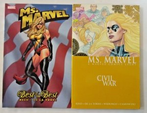 Ms. Marvel by Brian Reed TPs 1-4, 6-7 (6 books) $95 cover price / $49