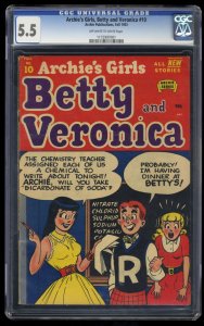 Archie's Girls Betty and Veronica #10 CGC FN- 5.5 Off White to White