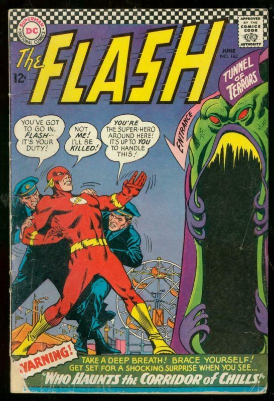 THE FLASH #162 1966-DC COMICS-TUNNEL OF TERRORS-HORROR G