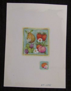 ALWAYS IN MY THOUGHTS Fruit & White Flowers 7.5x10 Greeting Card Art #1095