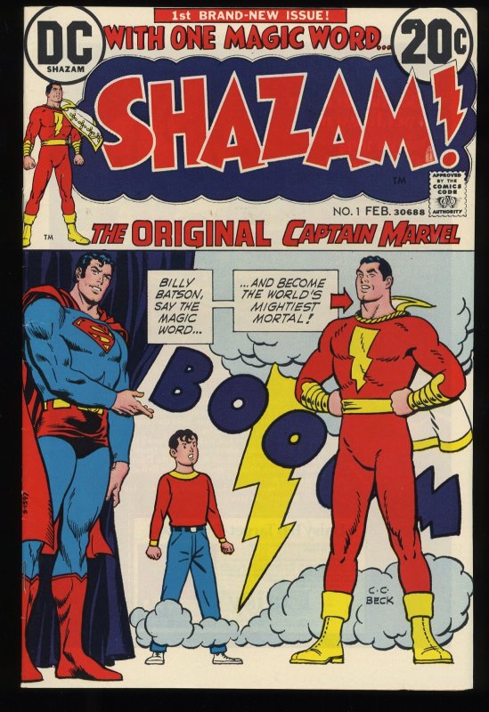 Shazam! (1973) #1 VF+ 8.5 Origin and Return Captain Marvel! C. C. Beck Cover!