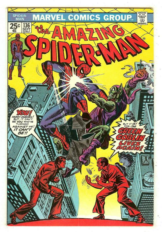 Amazing Spiderman 136   1st Harry Osborn as Green Goblin   Mark Jewelers Insert