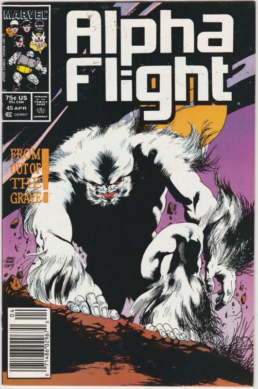 6 Alpha Flight Marvel Comic Books # 42 43 45 46 47 77 X-Men Sentinels EP3