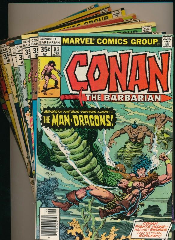 Marvel LOT OF 10-CONAN THE BARBARIAN #83--88,90,108-110 G/VG (PJ119)