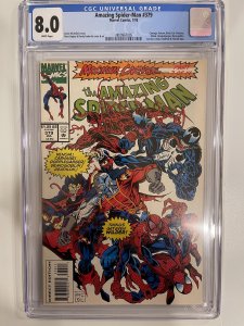 Amazing Spider-Man #379 (1993) CGC 8.0  White Pgs. Bagley Carnage - Venom