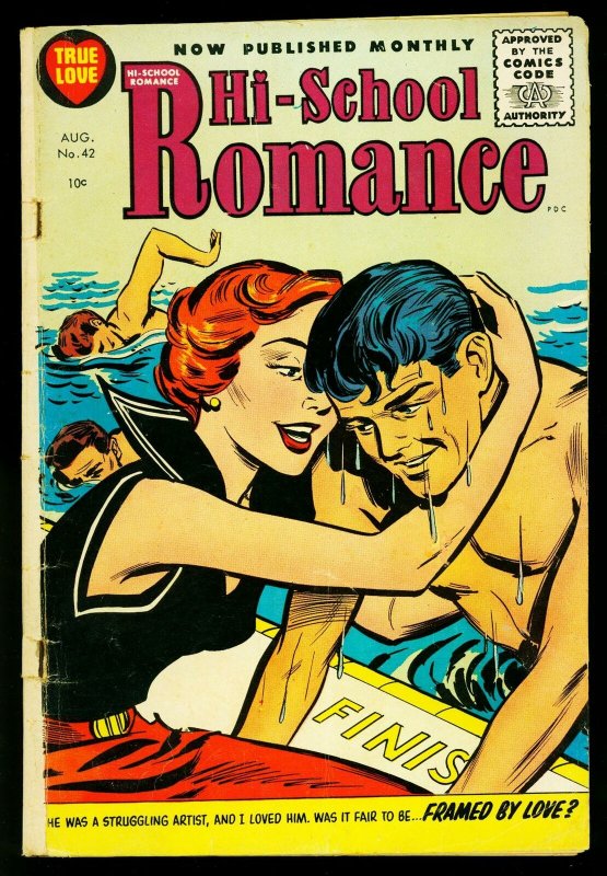 Hi-School Romance #42 1955- Harvey Comics- Roller Derby story- VG