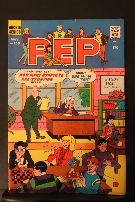 Pep #205 NM- High-Grade Archie and Gang screwing off in class NM- Wow!