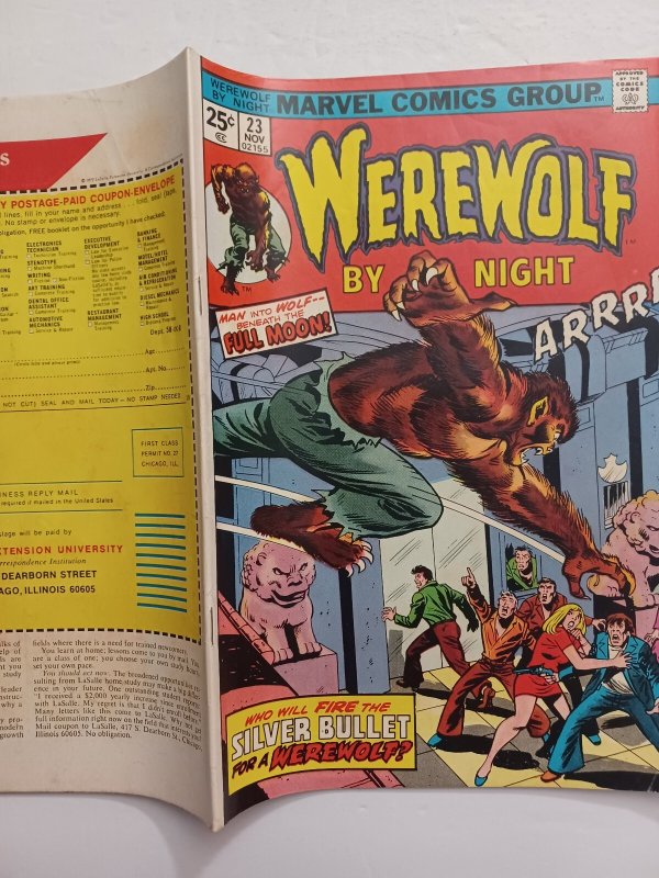 Werewolf by Night #23 - MVS intact - 1974 - FN