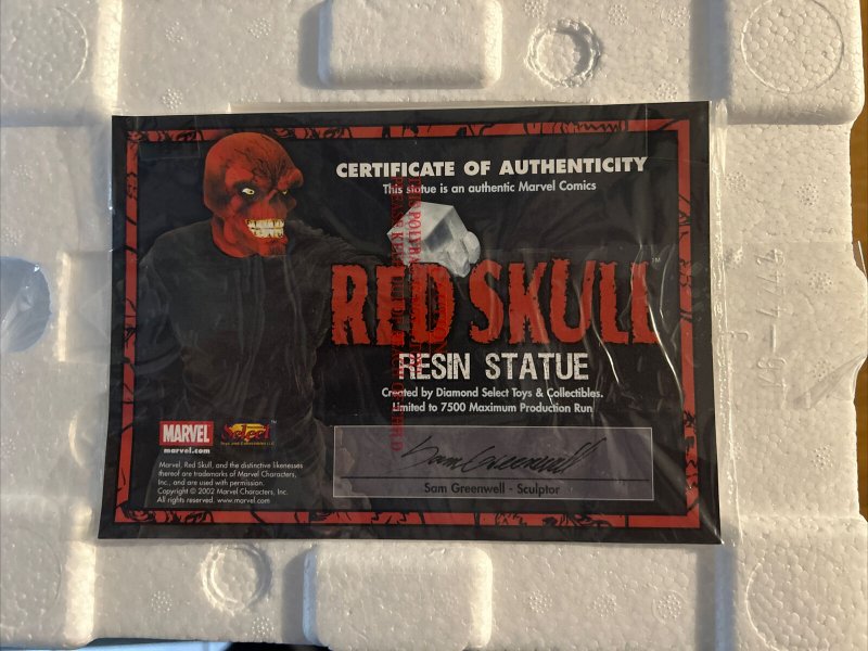 MARVEL RED SKULL STATUE BY SAM GREENWELL DIAMOND SELECT L/E 7500