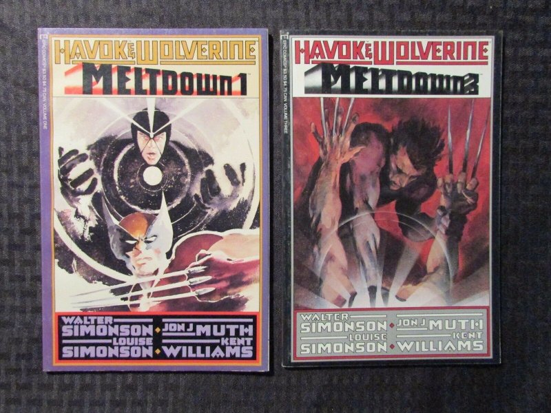 1989 Havok & Wolverine MELTDOWN #1 & 3 NM LOT of 2 Kent Williams Jon J Muth
