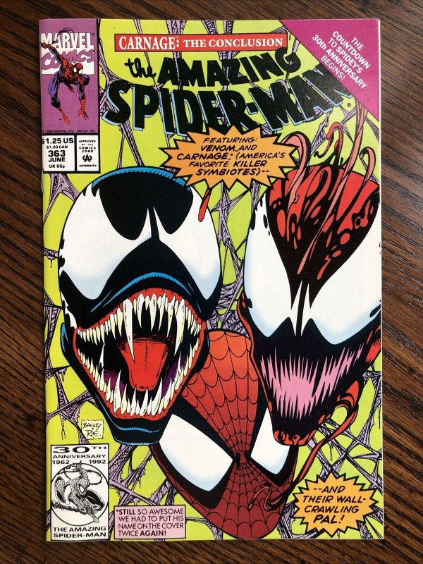 Amazing Spider-Man #363 PRIMO!! 1992 Marvel Carnage Venom NM