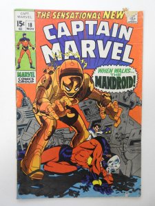 Captain Marvel #18 (1969) VG- Condition moisture stain