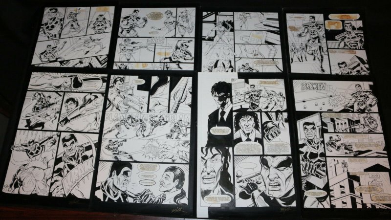 Purge Indy Superhero Comic 22 Page LOT - art by Bill Hobbs