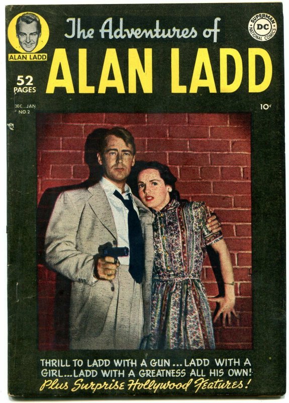 ADVENTURES OF ALAN LADD #2 PHOTO COVER-1949-RARE DC VF
