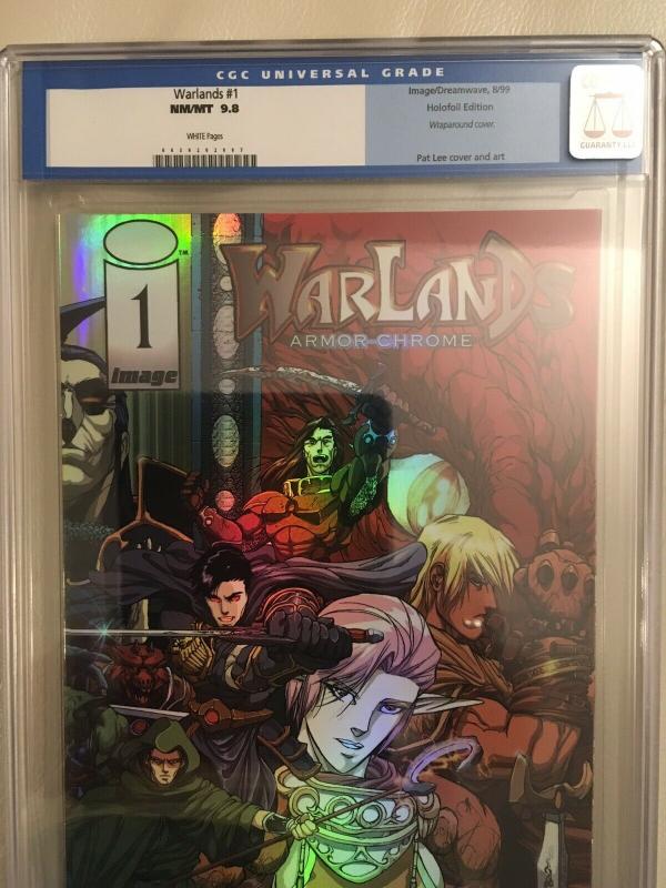 WARLANDS 1 CGC 9.8 WHITE PGS RARE HOLOFOIL EDITION WRAPAROUND COVER IMAGE COMICS