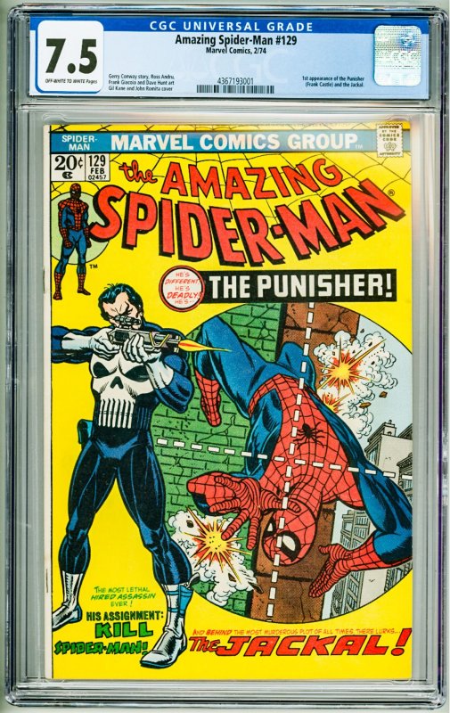 The Amazing Spider-Man #129 (1974) CGC 7.5! OWW Pages! 1st App of the ...