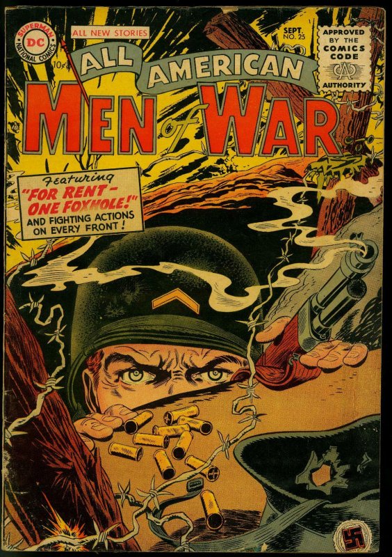 ALL-AMERICAN MEN OF WAR #25 1955-DC COMICS-WW II BATTLE VG