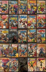 Group Lot of 25 Comics (See Details) Warlock, Thor, BattleTide, Excalibur