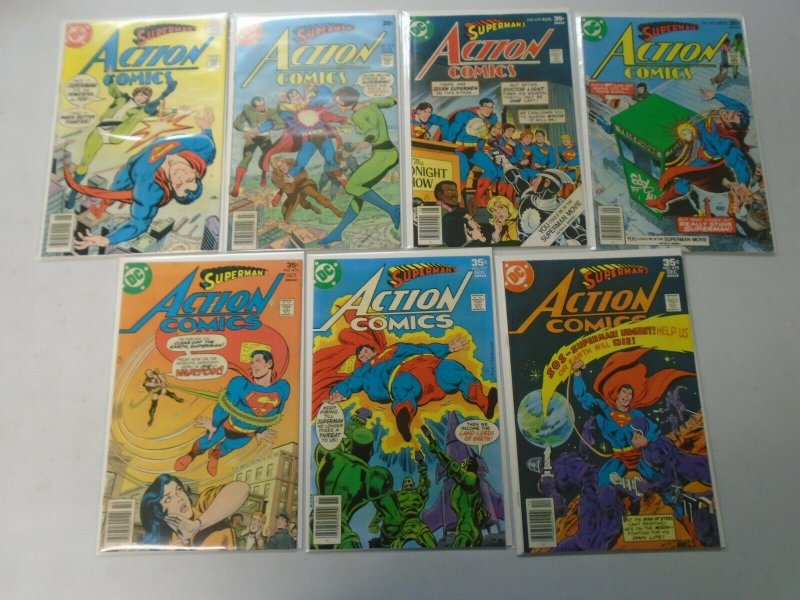 Action Comics lot 14 different from #472-486 avg 7.0 FN VF (1977-78)