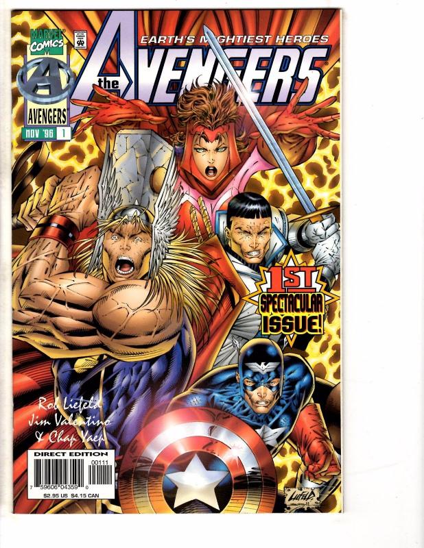 Lot Of 5 Avengers Marvel Comic Books # 1 (3, 2 Different Covers) 12 13 Hulk J202