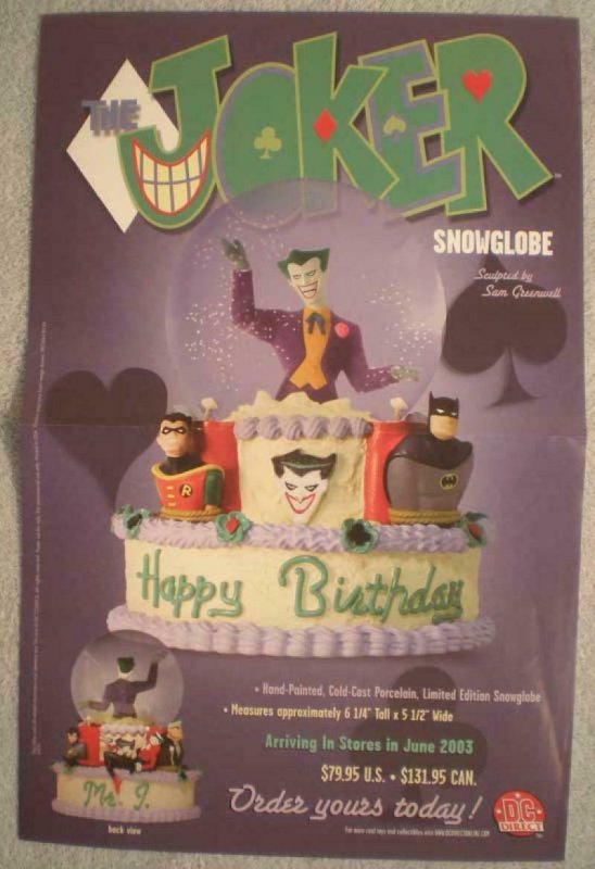 JOKER SNOWGLOBE Promo poster, Batman, 2003, Unused, more in our store