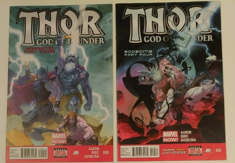 Thor God of Thunder #9A & #10A Godbomb parts 3 & 4!, Ribic Variant High grades 