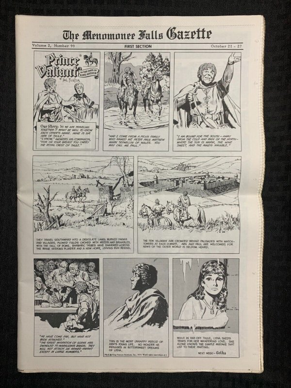 1973 MENOMONEE FALLS GAZETTE 2 Sections v.2 #99 Prince Valiant / Steve Canyon