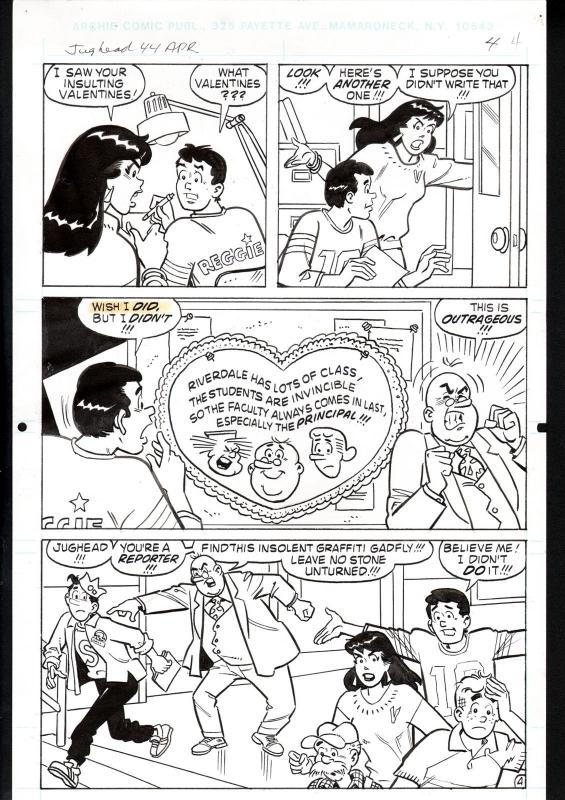 JUGHEAD #44-ORIGINAL ART-ARCHIE COMICS-1980'S-RARE-PG 4-VALENTINE'S DAY