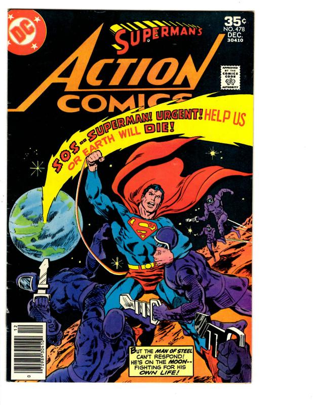 3 Action Comics DC Comic Books # 476 477 478 Superman Lois Lane Metropolis BH14