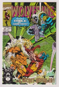 Marvel Comics! Its Wolverine! Issue #41! 1st battle Cable vs Sabertooth! 