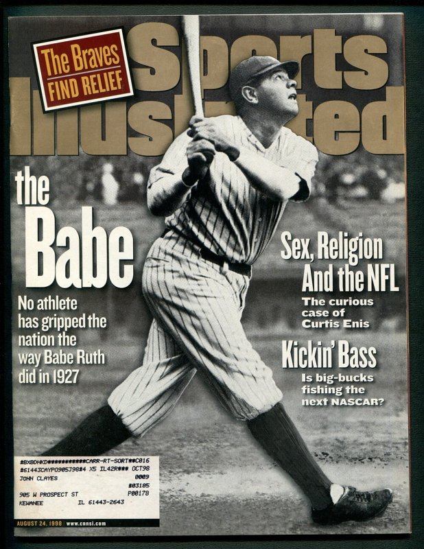 Sports Illustrated ( 8.0 VFN )  Babe Ruth  /  August 1998