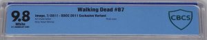 Walking Dead 87 Image 2007 CBCS 9.8 SDCC Sand Diego Convention Edition Photo Cvr