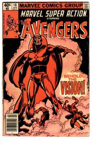 3 Marvel Super Action Comic Books # 18 22 25 Avengers Hulk Vision Hawkeye BH7