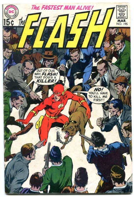 FLASH #195 1970-DC COMICS-WILD DOG COVER BY NEAL ADAMS VG