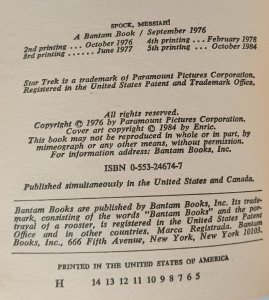 SPOCK MESSIAH - STAR TREK (1993) THEODORE COGSWELL | CHARLES SPANO | PAPERBACK