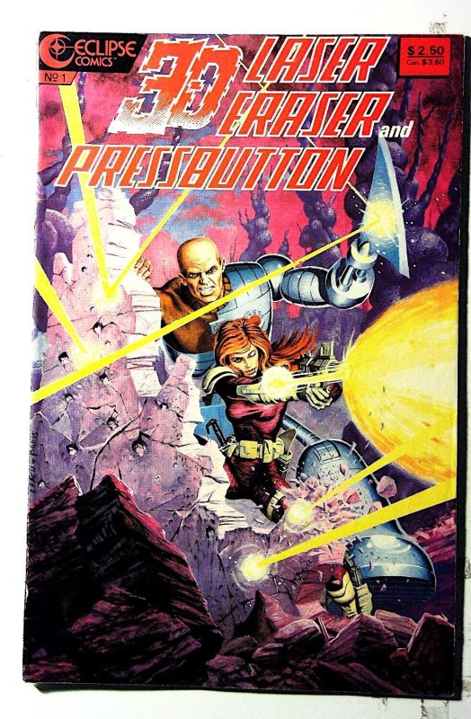 3-D Laser Eraser and Pressbutton #1 (1996) Eclipse Comics 1st Print Comic Book