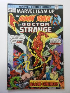 Marvel Team-Up #35 VG- Condition moisture stain, tape pull bc
