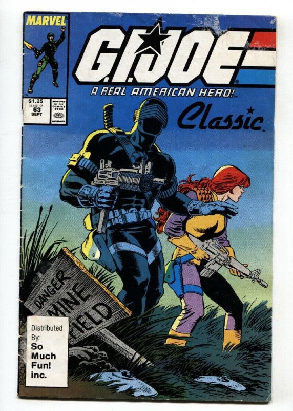 G.I. JOE #63 1987-Rare SO MUCH FUN Variant Marvel Comics -Snake Eyes