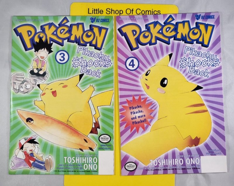 Pokemon Pikachu Shocks Back #1, #2, #3, #4 Set 1-4 1999 Viz Comics
