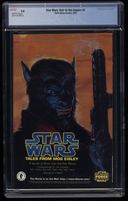 Star Wars: Heir to the Empire #5 CGC VF/NM 9.0 White Pages