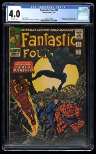 Fantastic Four #52 CGC VG 4.0 Off White 1st Appearance Black Panther!