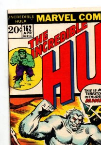 Incredible Hulk #162 - 1st appearance Wendigo - KEY - 1973 - VG