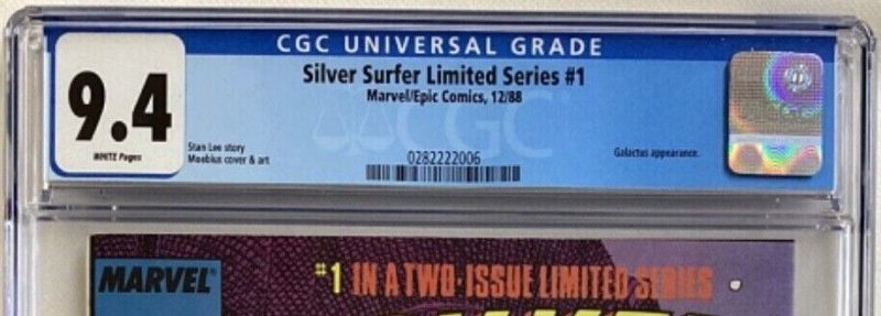 Silver Surfer Limited Series #1 - CGC 9.4 - Marvel/Epic - 1988 - Moebius art!